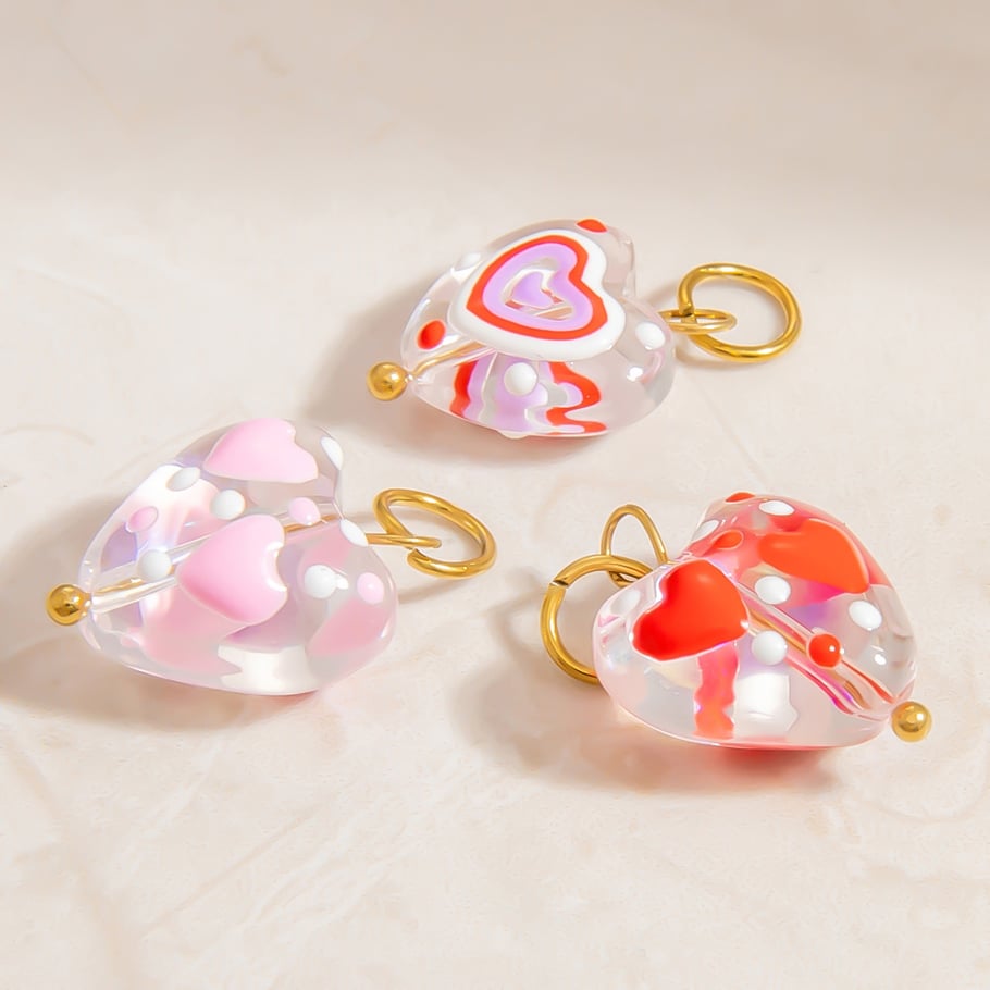 1 Stück Romantische Serie Sweet Heart Edelstahl Gold Farbe Damen Anhänger h5Bild5