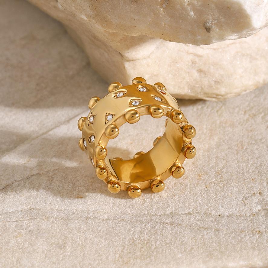 1 Piece Exquisite Series Retro Pentagram Round Stainless Steel Gold Color Women's Bangles h5Picture11