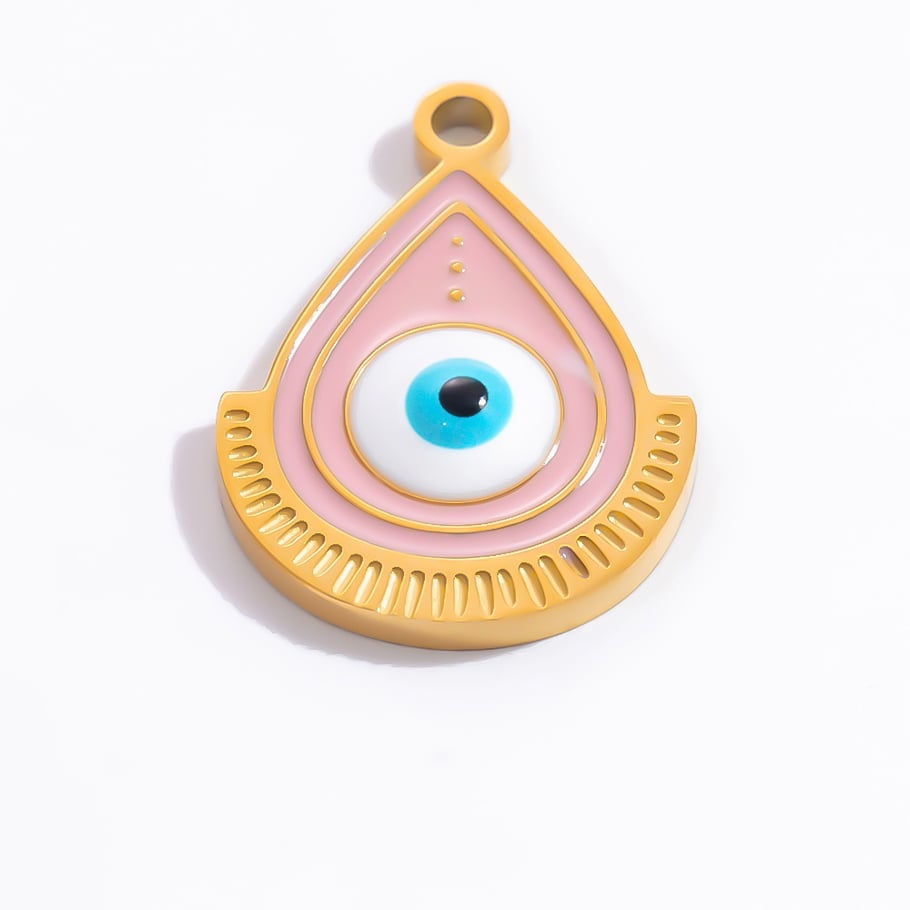 1 Stück Luxuriöse Serie Classic Eye Edelstahl Goldfarben Damenanhänger Bild12