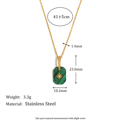 1 Stück Luxuriöse Serie Retro Viereck Edelstahl Gold Farbe Damen Anhänger Halsketten h5 Bild8