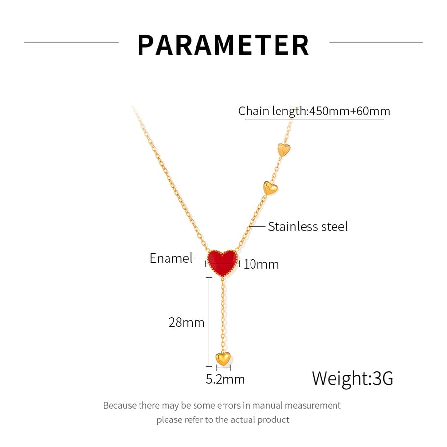 1 Piece Simple Series Daily Heart Stainless Steel Gold Color Women's Pendant Necklaces h5Picture7