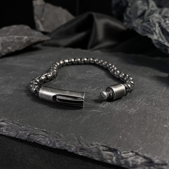 Braccialetti a catena da uomo in acciaio inossidabile con semplice anello, 1 pezzo
