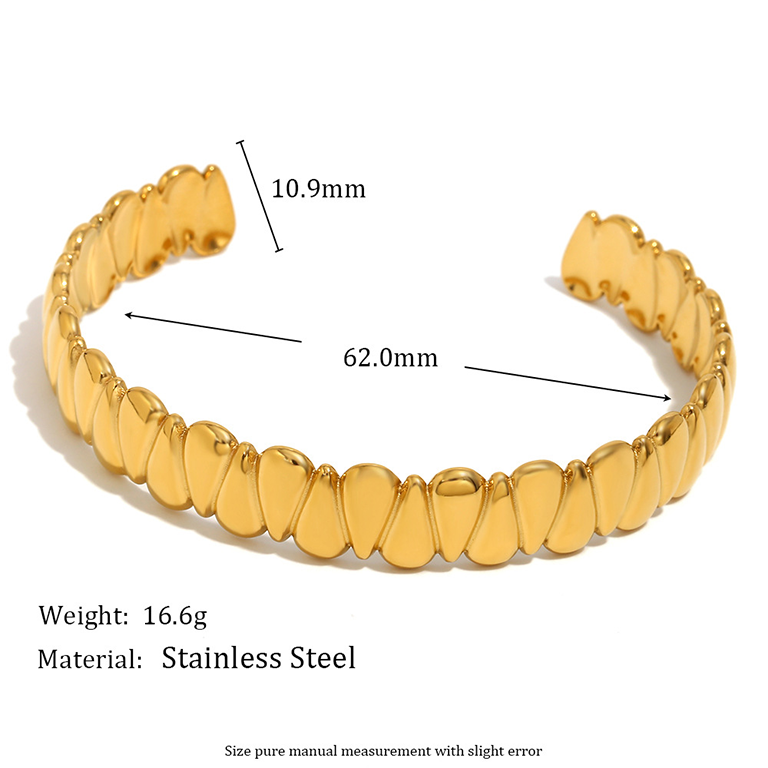 1 Piece Simple Series Classic Droplet Stainless Steel   Gold Color  Women's Bangles Picture10