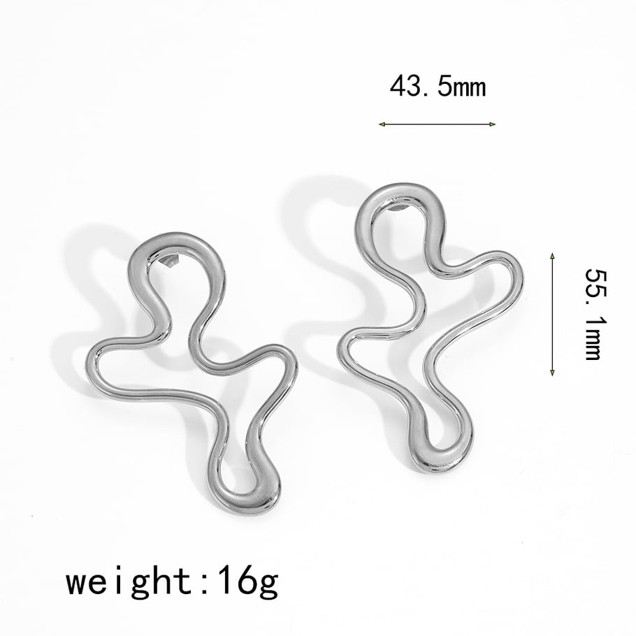 1 Pair Particular Series Daily Irregular Shape Stainless Steel Gold Color Women's Stud Earrings Picture8