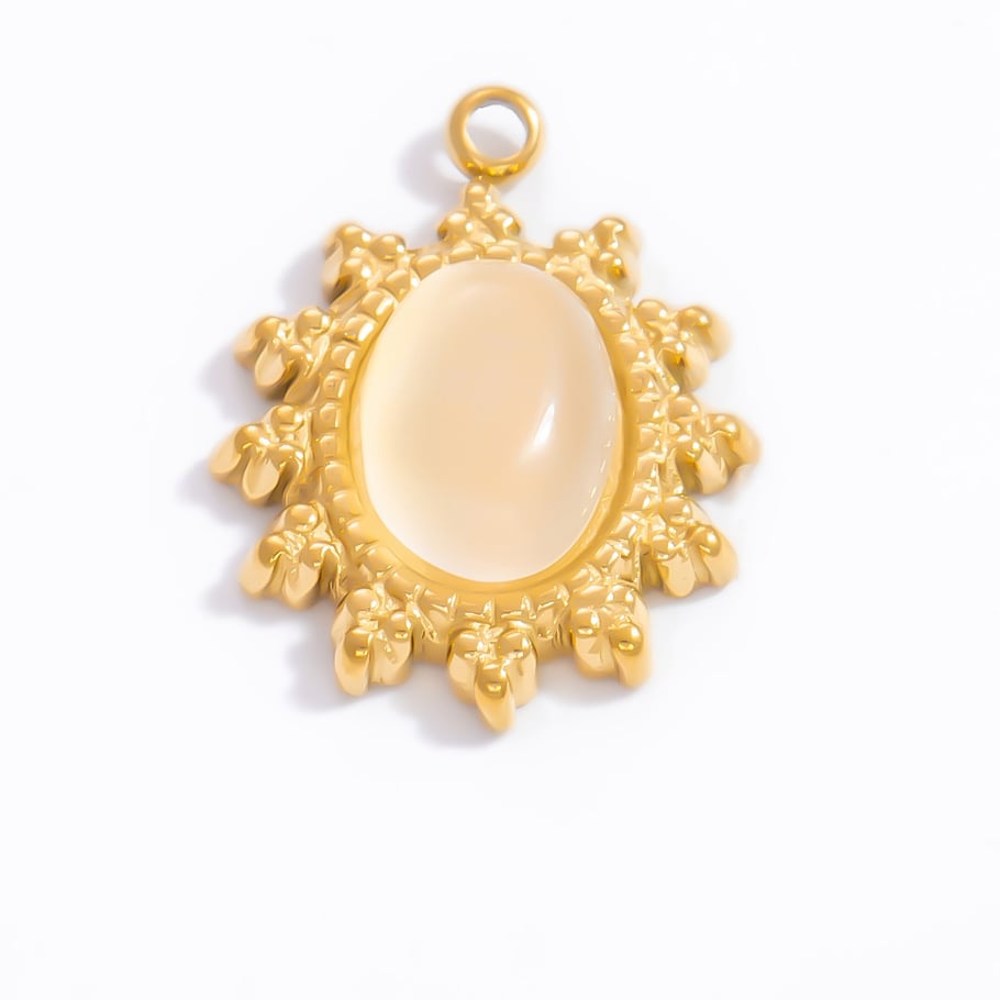 1 Stück Luxuriöse Serie Klassische Sonne/Mond Edelstahl Gold Farbe Damen Anhänger Bild8