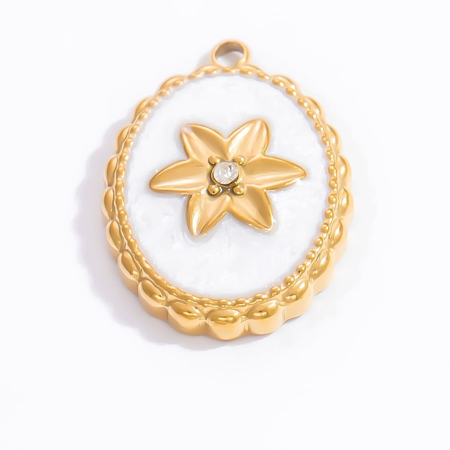 Colgante de acero inoxidable dorado con nudo de lazo retro de la serie clásica para mujer (1 pieza) Imagen9