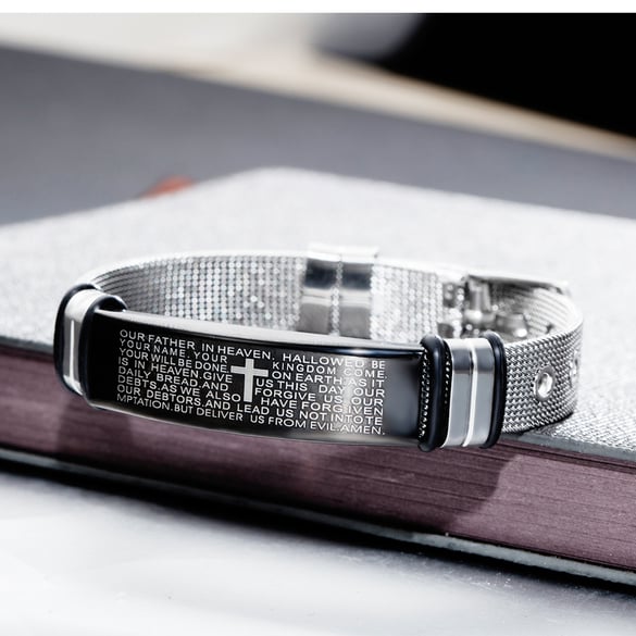 Intricate Cross Stainless Steel Men's Chain Bracelets