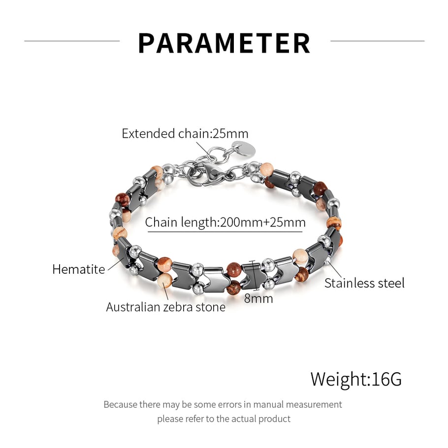 Utilitarian Series Retro Beads Stainless Steel Men's Beaded Bracelets Picture8