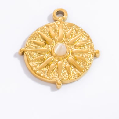 1 Stück Luxuriöse Serie Klassische Sonne/Mond Edelstahl Gold Farbe Damen Anhänger h5 Bild10