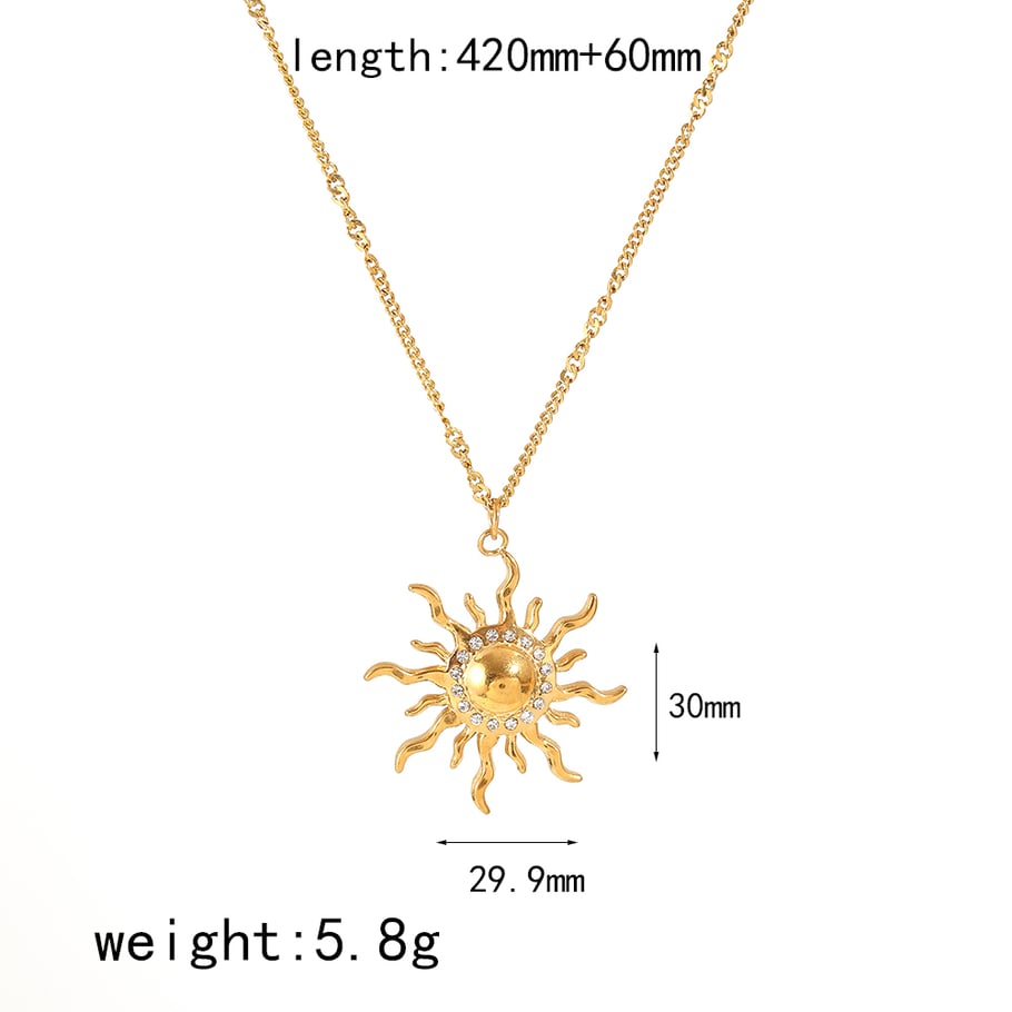 1 Pair Charming Series Delicate Sun Shape Stainless Steel Gold Color Women's Earrings Set Picture10