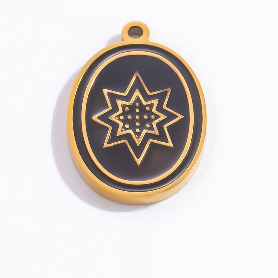 Colgante de acero inoxidable dorado con nudo de lazo retro de la serie clásica para mujer (1 pieza) Imagen11