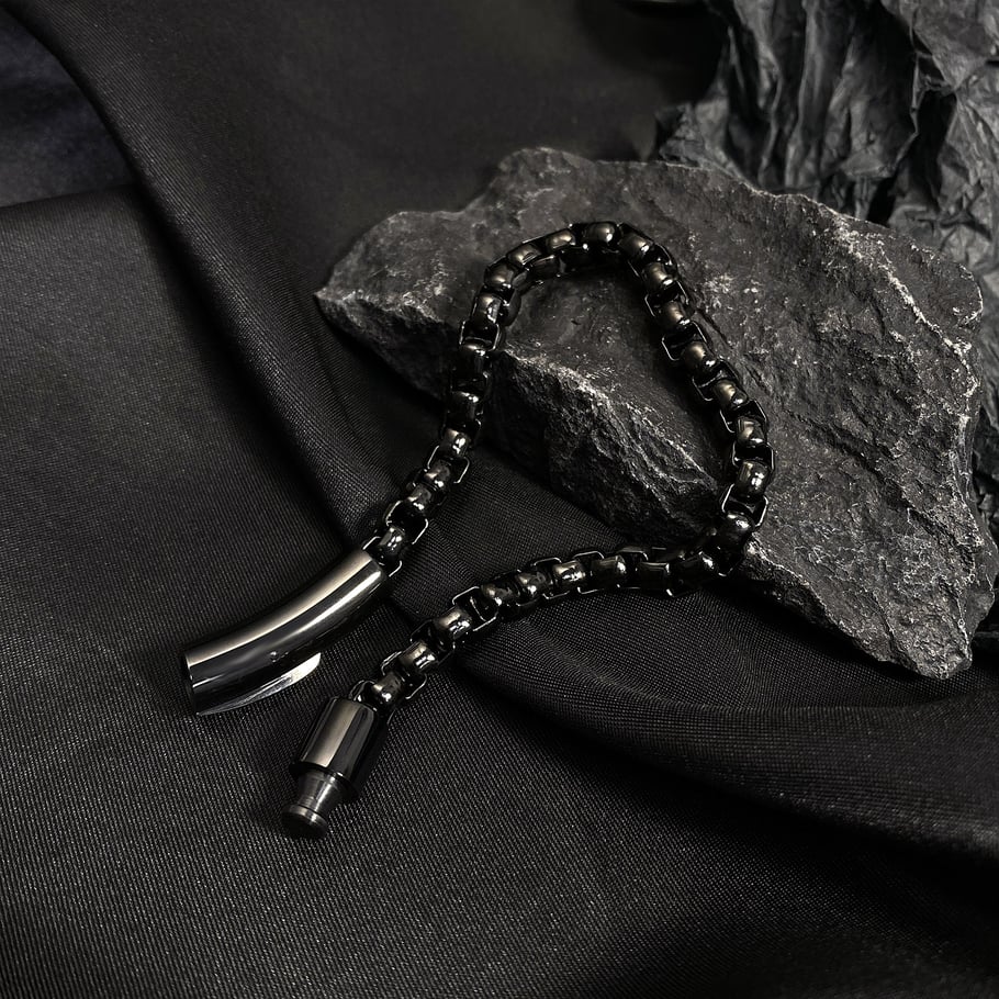 1 Piece Simple Annulus Stainless Steel Men's Chain Bracelets Picture3