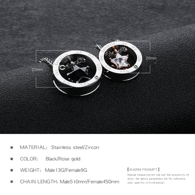 1 Piece Radiant Star Hoop Stainless Steel Men's Pendant Necklaces h5 Picture7