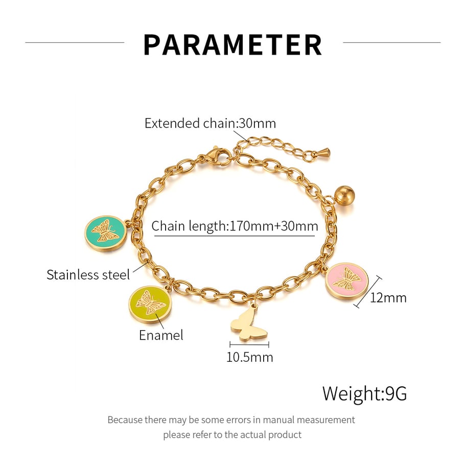1 Stück Simple Series Daily Animal Edelstahl Goldfarben Damen Charm Armbänder Bild7