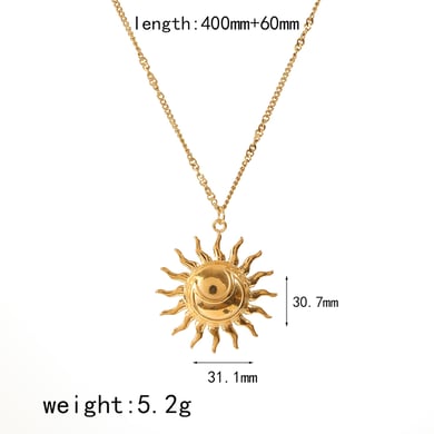 1 Pair Charming Series Delicate Sun Shape Stainless Steel Gold Color Women's Earrings Set h5 Picture11