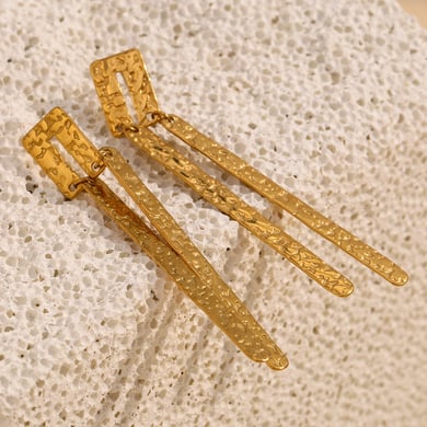 1 Pair Classic Series Elegant Geometric Stainless Steel   Gold Color  Women's Drop Earrings h5 Picture5