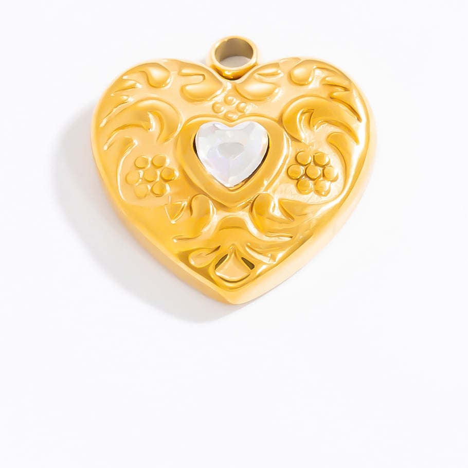 1 pieza de colgantes de acero inoxidable dorados con diseño de flores naturales de la serie romántica para mujer Imagen12