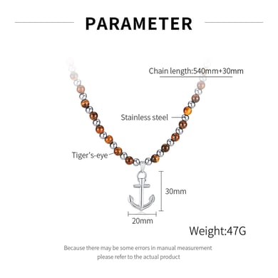 Modern Series Retro Boat Anchor Stainless Steel Men's Pendant Necklaces h5 Picture7