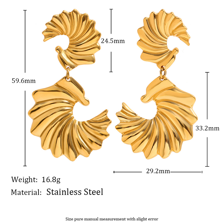 1 Paar Luxuriöse Serie Retro Einfarbig Edelstahl Gold Farbe Damen Tropfen Ohrringe Bild8