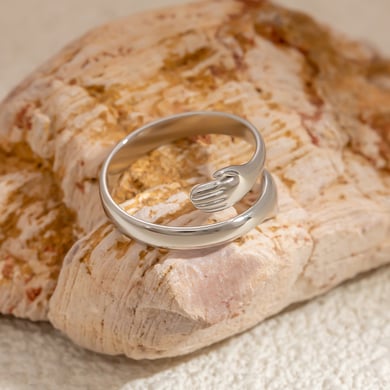 Anillos ajustables para mujer de acero inoxidable color dorado con figura romántica de 1 pieza h5 Imagen8