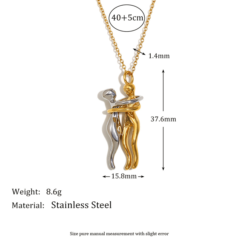 1 Stück Romantische Serie Klassische Figur Edelstahl Gold Farbe Damen Anhänger Halsketten h5Bild9