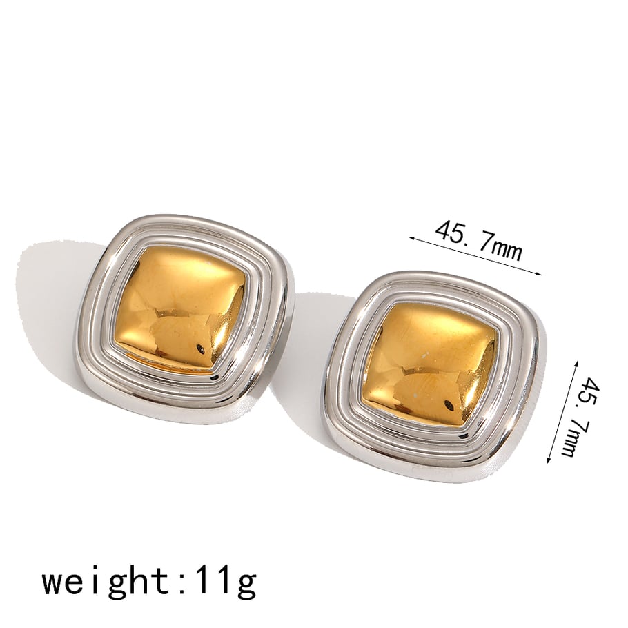 1 Pair Moden Series Chic Star Shape Stainless Steel Gold & Silver Color Women's Stud Earrings Picture6