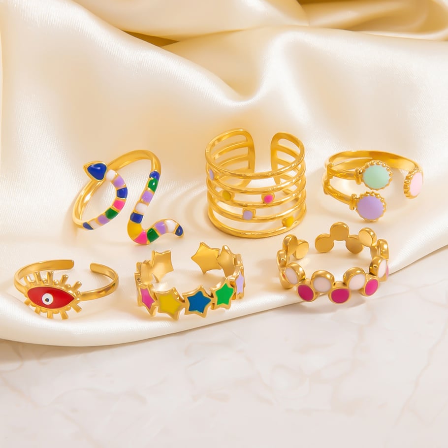 1 Stück Romantische Serie Süßes Tier Edelstahl Gold Farbe Damen Verstellbare Ringe Bild3