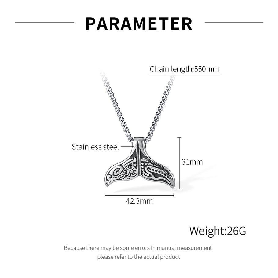 Chic Fishtail Stainless Steel Men's Pendant Necklaces Picture7