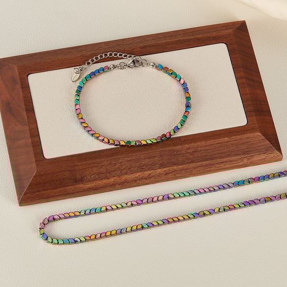 Colorful Beads Stainless Steel Men's Layered Necklaces 2
