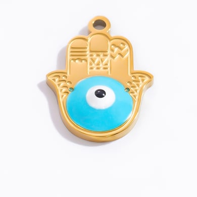 1 Stück Luxuriöse Serie Classic Eye Edelstahl Goldfarben Damenanhänger h5 Bild9