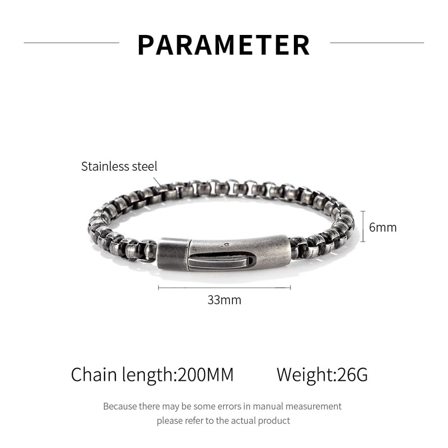 1 Piece Simple Annulus Stainless Steel Men's Chain Bracelets Picture7