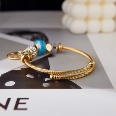 1 pieza de pulseras de acero inoxidable geométricas lindas de serie simple para mujer h5 Imagen5