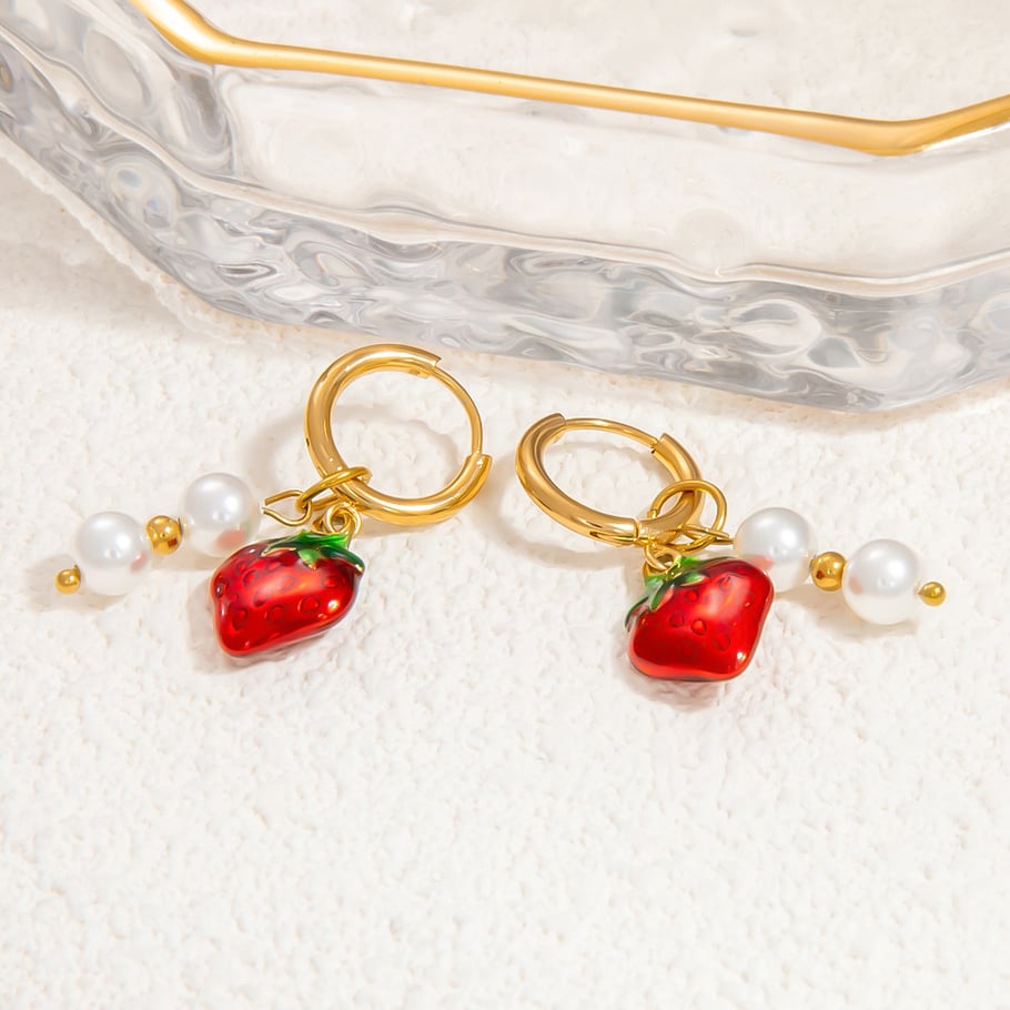 1 par de pendientes colgantes de acero inoxidable con diseño de planta de vacaciones románticas para mujer, de cristal  Imagen10