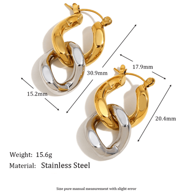 1 Pair Simple Series Elegant Twist Stainless Steel   Gold Color  Women's Drop Earrings h5 Picture7