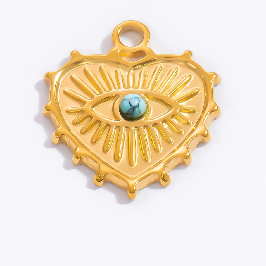 Pendentif pour femme en acier inoxydable couleur or, série luxueuse, œil classique Image13