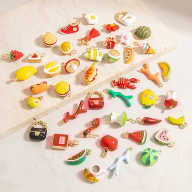 1 Piece Romantic Series Daily Charming Plant Colorful Alloy Gold Color Women's Pendants h5 Picture4