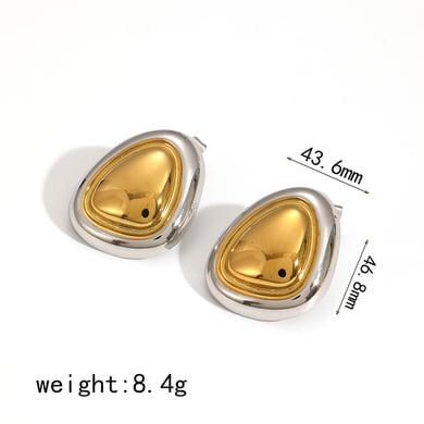 1 Pair Moden Series Chic Star Shape Stainless Steel Gold & Silver Color Women's Stud Earrings h5 Picture9