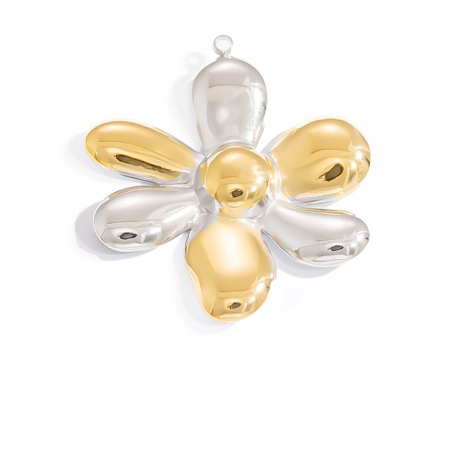 1 Stück Luxuriöse Serie Klassische Blume Edelstahl Gold Farbe Damen Anhänger Bild9
