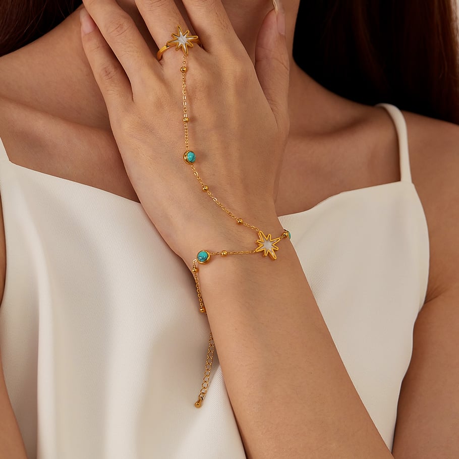 pulsera de cadena de acero inoxidable para mujer, de 1 pieza, con diseño geométrico diario,  Imagen7