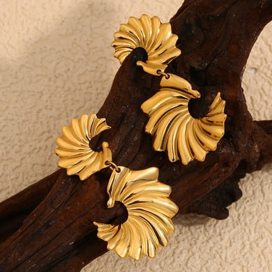1 Paar Luxuriöse Serie Retro Einfarbig Edelstahl Gold Farbe Damen Tropfen Ohrringe h5 Bild7