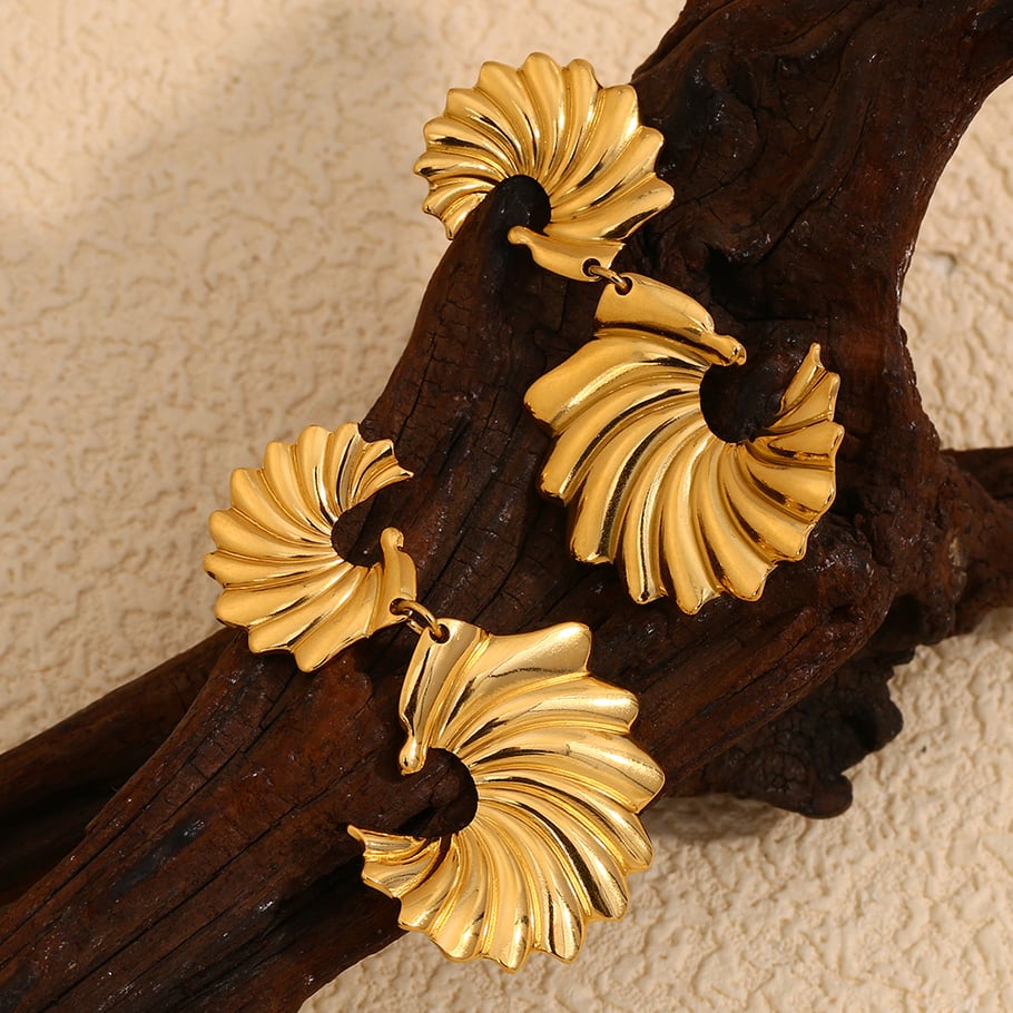 1 Paar Luxuriöse Serie Retro Einfarbig Edelstahl Gold Farbe Damen Tropfen Ohrringe Bild7