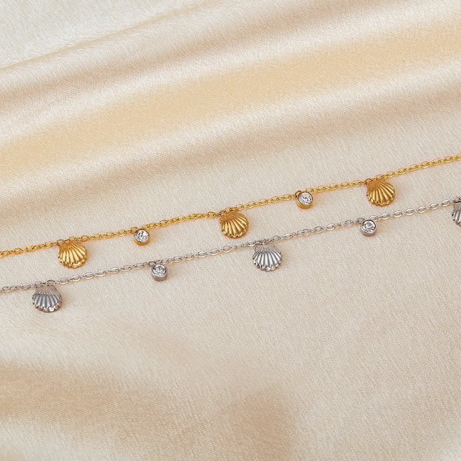 1 Stück Simple Series Einfache geometrische Edelstahl Gold Farbe Damen Charm Armbänder Bild6