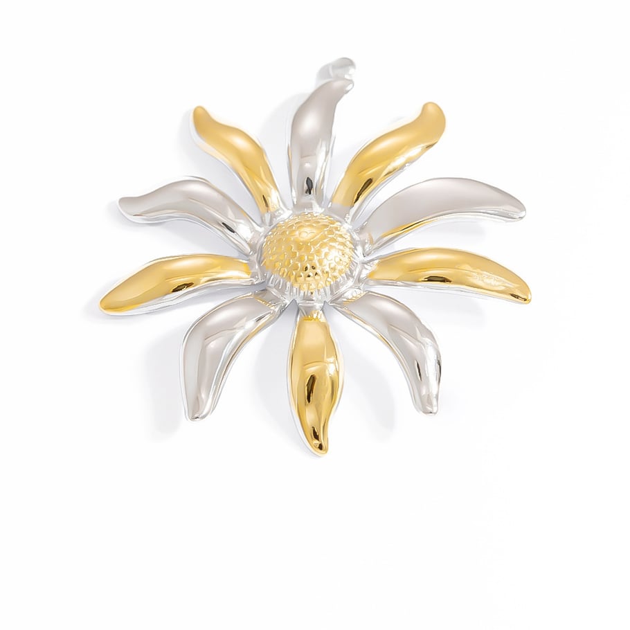 1 Stück Luxuriöse Serie Klassische Blume Edelstahl Gold Farbe Damen Anhänger Bild11