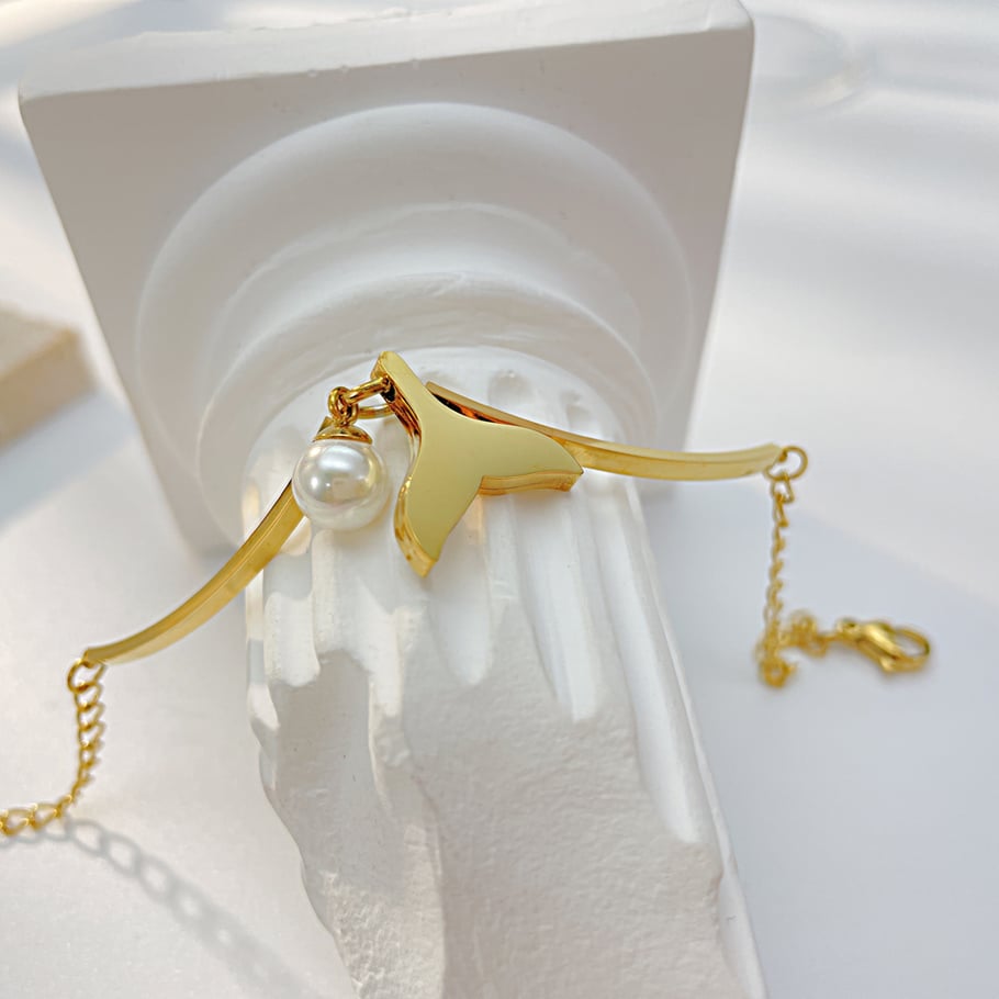 1 Stück Simple Series Tägliche geometrische Edelstahl Gold Farbe Damen Charm Armbänder Bild7