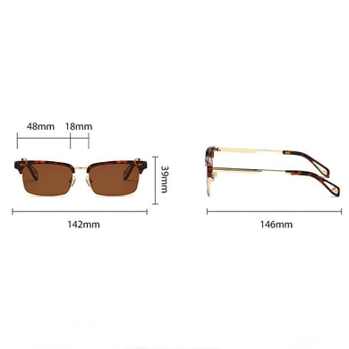 1 Pair of Stylish Semi  Rimmed Metal  Patchwork Protective Women's Sunglasses h5 Picture9