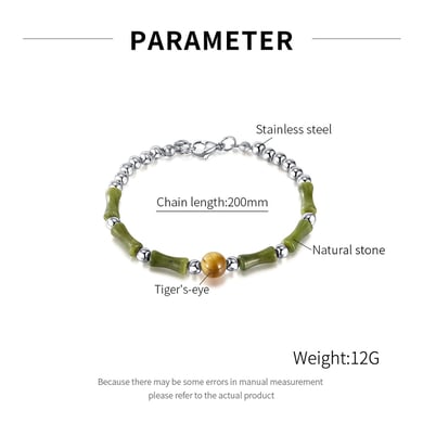 Daily Patchwork Nature Stone Stainless Steel Men's Chain Bracelets h5 Picture7