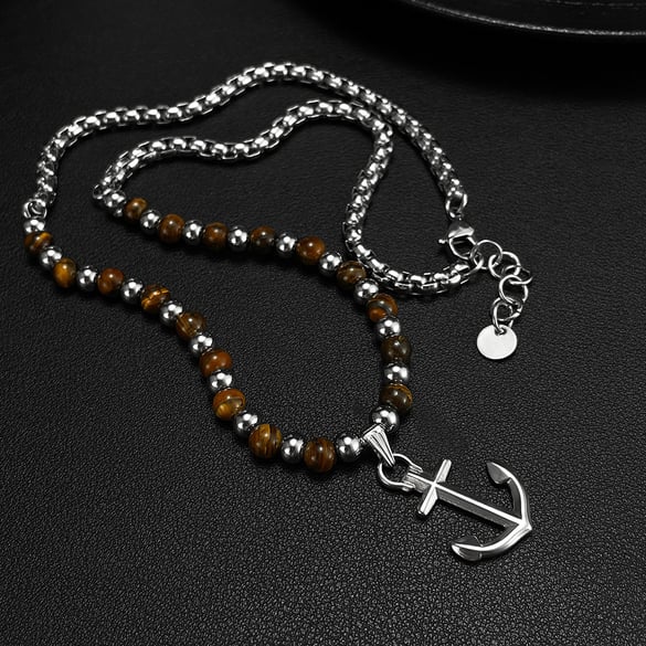 Modern Series Retro Boat Anchor Stainless Steel Men's Pendant Necklaces