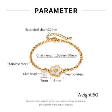 Pulseras con dijes de acero inoxidable dorado de 1 pieza con diseño de flor simple para mujer h5 Imagen8