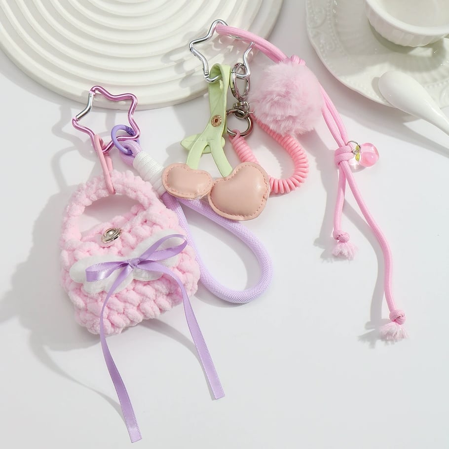 Breloques de sac pour femme en alliage, série simple, nœud papillon doux, 1 pièce Image3