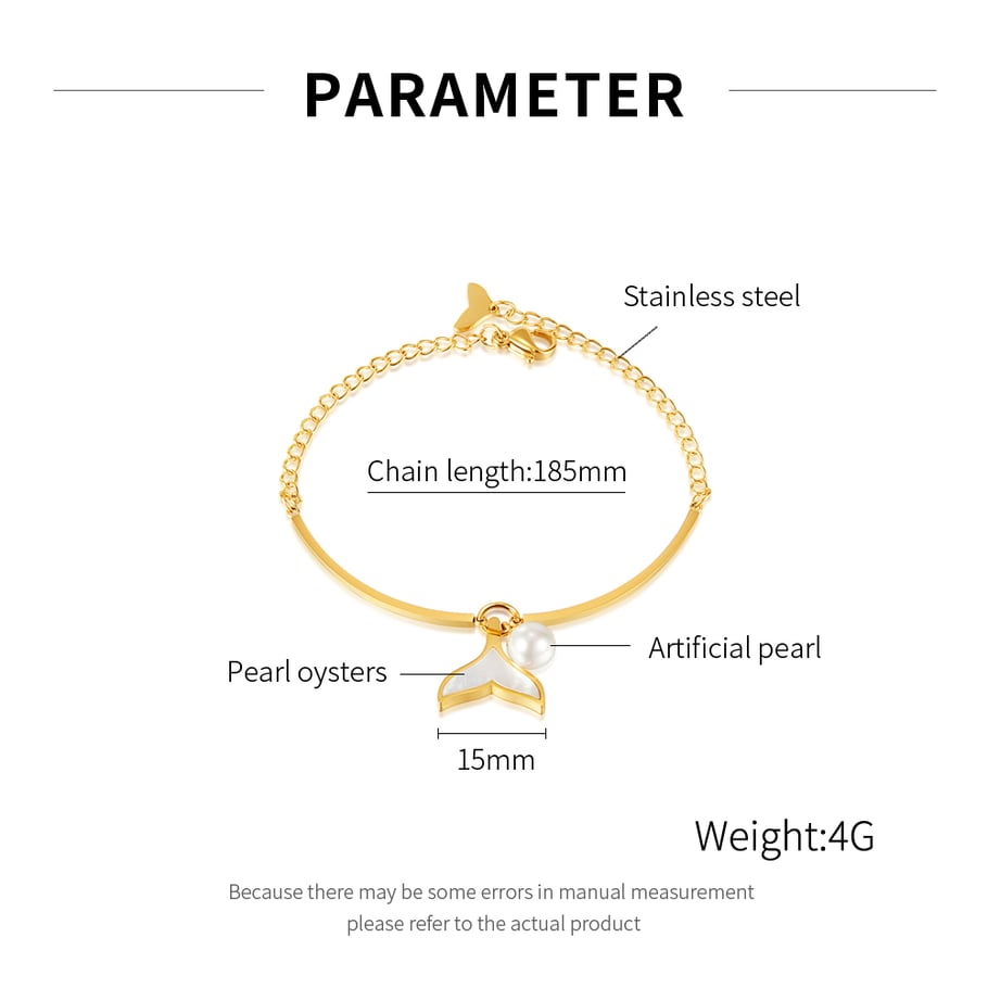 1 Stück Simple Series Tägliche geometrische Edelstahl Gold Farbe Damen Charm Armbänder Bild8